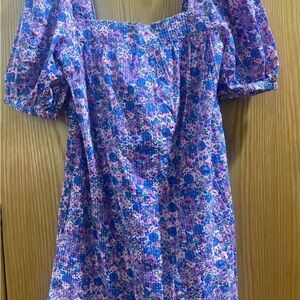 Vineyard Vines Blue and Pink Floral Dress